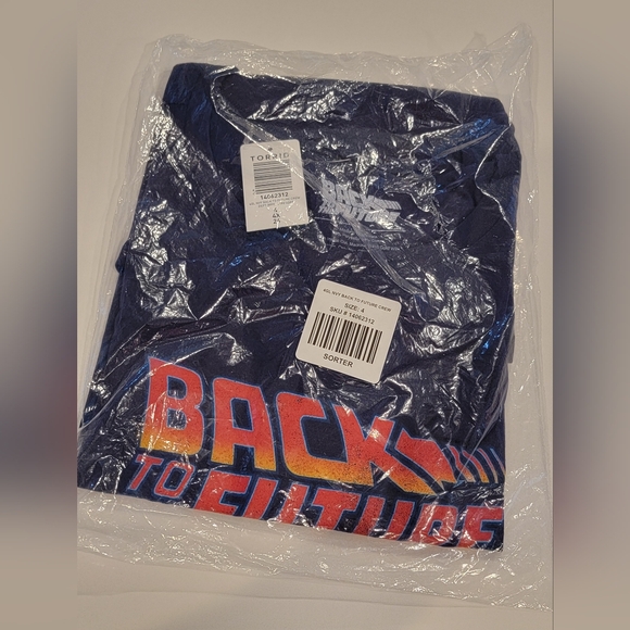 TORRID Back to the Future Slim Fit Crew Tee Navy Size 4 - Picture 6 of 10